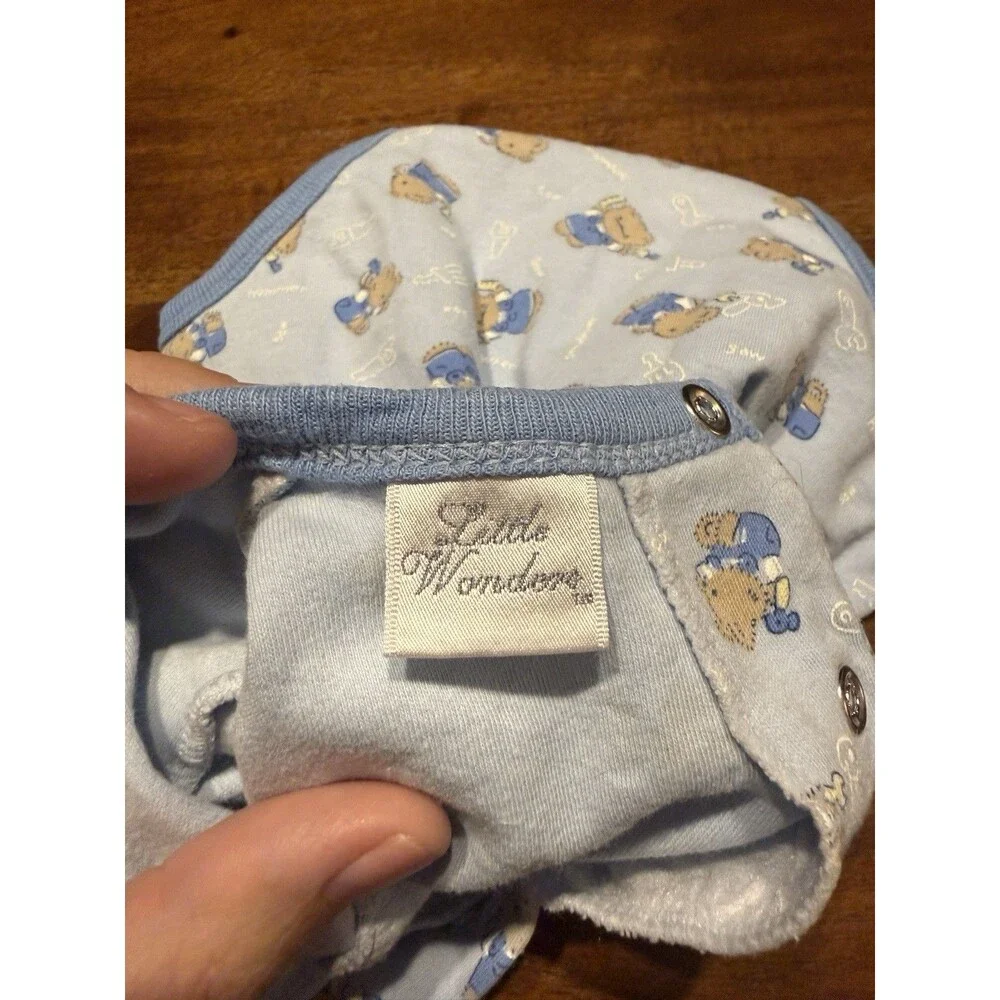 Vintage 90s Little Wonders Bodysuits and Pants Set with Booties Size 0-3 Months